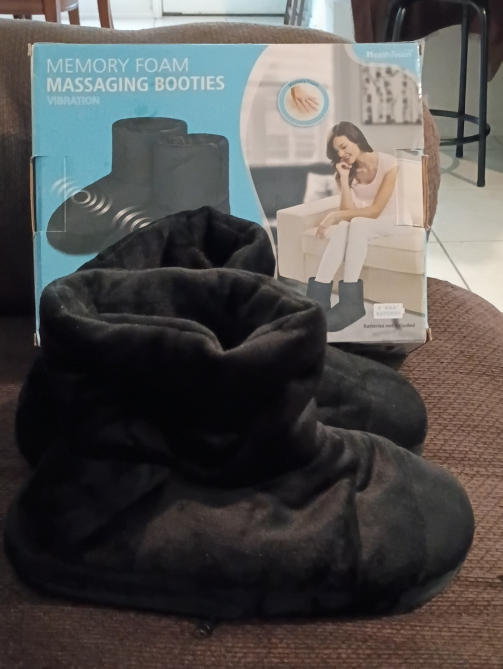 Memory Foam Massaging Booties - Black